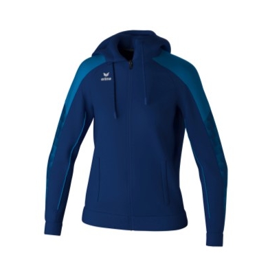 Erima Trainingsjacke Evo Star mit Kapuze (hoher Tragekomfort) navyblau/blau Damen