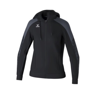 Erima Trainingsjacke Evo Star mit Kapuze (hoher Tragekomfort) schwarz/grau Damen