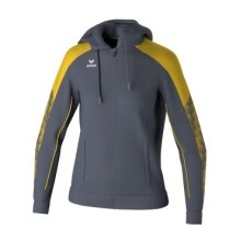 Erima Trainingsjacke Evo Star mit Kapuze (hoher Tragekomfort) grau/gelb Damen