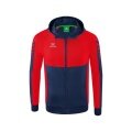 Erima Trainingsjacke Six Wings mit Kapuze (Baumwollmix, weich und bequem) navyblau/rot Jungen