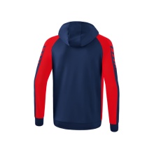 Erima Trainingsjacke Six Wings mit Kapuze (Baumwollmix, weich und bequem) navyblau/rot Herren