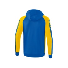 Erima Trainingsjacke Six Wings mit Kapuze (Baumwollmix, weich und bequem) navyblau/gelb Herren