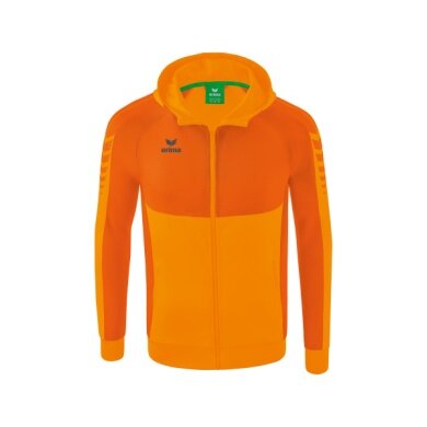 Erima Trainingsjacke Six Wings mit Kapuze (Baumwollmix, weich und bequem) orange Herren