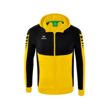 Erima Trainingsjacke Six Wings mit Kapuze (Baumwollmix, weich und bequem) gelb/schwarz Herren