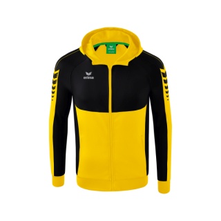 Erima Trainingsjacke Six Wings mit Kapuze (Baumwollmix, weich und bequem) gelb/schwarz Herren