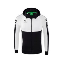 Erima Trainingsjacke Six Wings mit Kapuze (Baumwollmix, weich und bequem) schwarz/weiss Herren