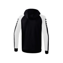 Erima Trainingsjacke Six Wings mit Kapuze (Baumwollmix, weich und bequem) schwarz/weiss Jungen