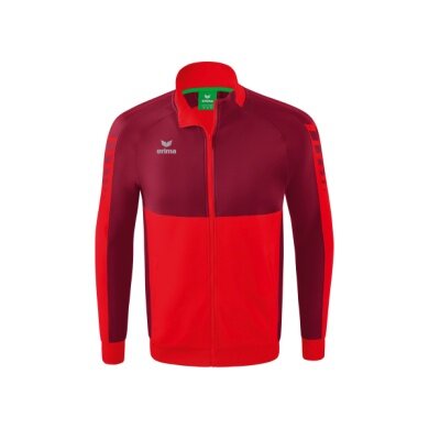 Erima Trainingsjacke Six Wings Worker (100% Polyester, Stehkragen, strapazierfähig) rot/bordeaux Herren