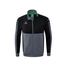 Erima Trainingsjacke Six Wings Worker (100% Polyester, Stehkragen, strapazierfähig) grau/schwarz Herren