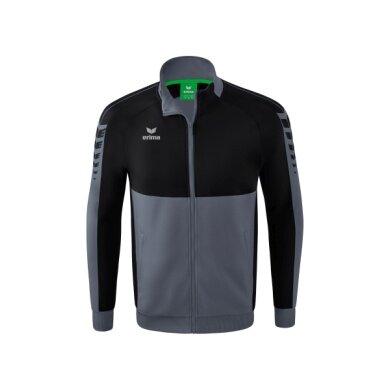 Erima Trainingsjacke Six Wings Worker (100% Polyester, Stehkragen, strapazierfähig) grau/schwarz Herren