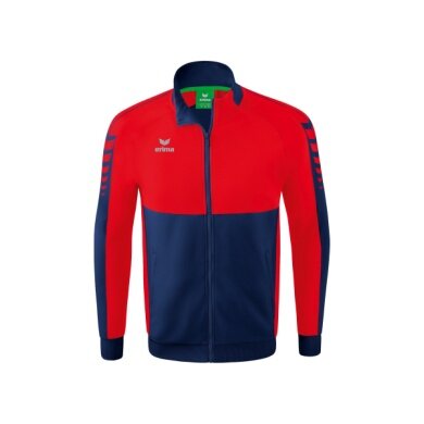 Erima Trainingsjacke Six Wings Worker (100% Polyester, Stehkragen, strapazierfähig) navyblau/rot Herren