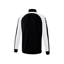 Erima Trainingsjacke Six Wings Worker (100% Polyester, Stehkragen, strapazierfähig) schwarz/weiss Herren