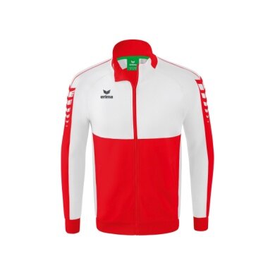 Erima Trainingsjacke Six Wings Worker (100% Polyester, Stehkragen, strapazierfähig) rot/weiss Herren