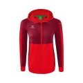 Erima Trainingsjacke Six Wings mit Kapuze (Baumwollmix, weich, bequem, taillierter Schnitt) rot/bordeaux Damen