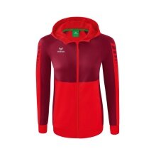 Erima Trainingsjacke Six Wings mit Kapuze (Baumwollmix, weich, bequem, taillierter Schnitt) rot/bordeaux Damen