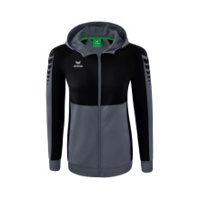 Erima Trainingsjacke Six Wings mit Kapuze (Baumwollmix, weich, bequem, taillierter Schnitt) grau/schwarz Damen