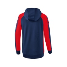 Erima Trainingsjacke Six Wings mit Kapuze (Baumwollmix, weich, bequem, taillierter Schnitt) navyblau/rot Damen