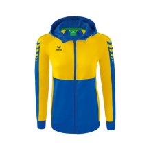 Erima Trainingsjacke Six Wings mit Kapuze (Baumwollmix, weich, bequem, taillierter Schnitt) navyblau/gelb Damen