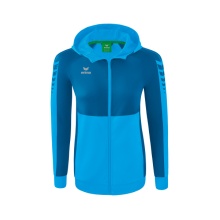 Erima Trainingsjacke Six Wings mit Kapuze (Baumwollmix, weich, bequem, taillierter Schnitt) curacaoblau Damen