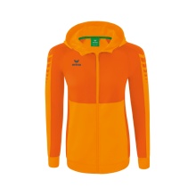 Erima Trainingsjacke Six Wings mit Kapuze (Baumwollmix, weich, bequem, taillierter Schnitt) orange Damen