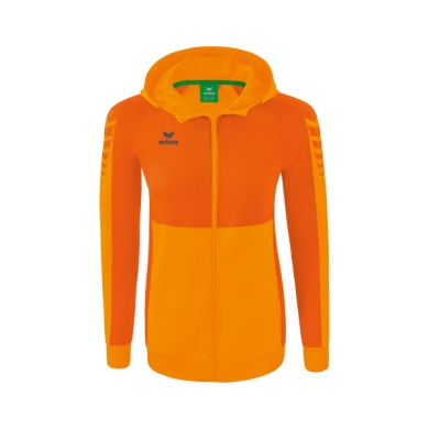 Erima Trainingsjacke Six Wings mit Kapuze (Baumwollmix, weich, bequem, taillierter Schnitt) orange Damen