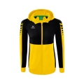 Erima Trainingsjacke Six Wings mit Kapuze (Baumwollmix, weich, bequem, taillierter Schnitt) gelb/schwarz Damen