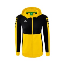 Erima Trainingsjacke Six Wings mit Kapuze (Baumwollmix, weich, bequem, taillierter Schnitt) gelb/schwarz Damen