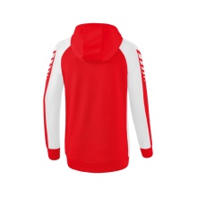 Erima Trainingsjacke Six Wings mit Kapuze (Baumwollmix, weich, bequem, taillierter Schnitt) rot/weiss Damen