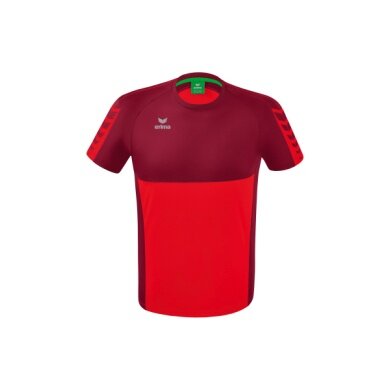 Erima Sport-Tshirt Six Wings (100% Polyester, schnelltrocknend, angenehmes Tragegefühl) rot/bordeaux Herren