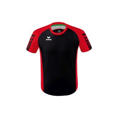 Erima Sport-Tshirt Six Wings Trikot (100% Polyester, strapazierfähig) schwarz/rot Kinder