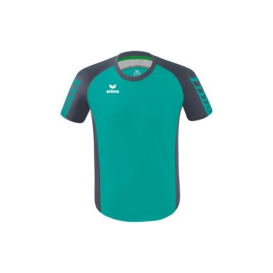 Erima Sport-Tshirt Six Wings Trikot (100% Polyester, strapazierfähig) petrolblau/grau Herren