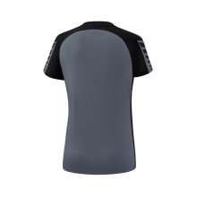 Erima Sport-Shirt Six Wings (100% Polyester, taillierter Schnitt, schnelltrocknend) grau/schwarz Damen