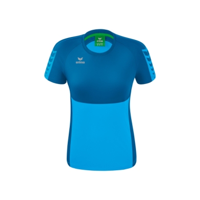 Erima Sport-Shirt Six Wings (100% Polyester, taillierter Schnitt, schnelltrocknend) curacaoblau Damen