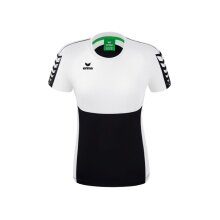 Erima Sport-Shirt Six Wings (100% Polyester, taillierter Schnitt, schnelltrocknend) schwarz/weiss Damen