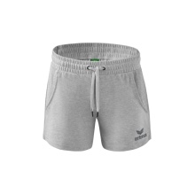 Erima Freizeithose Essential Team Sweatshorts kurz - weicher Baumwollmix, leichter Stretch - hellgrau Damen