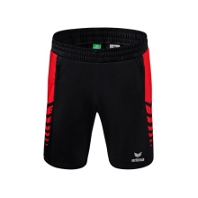 Erima Sport-Hose Six Wings Worker Shorts kurz (100% Polyester, ohne Innenslip, bequem) schwarz/rot Jungen