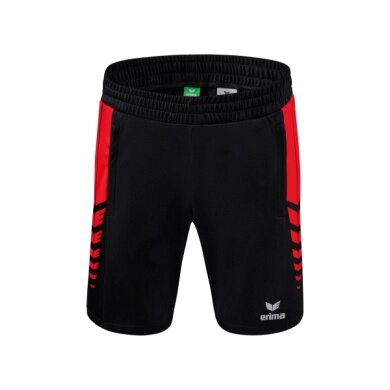 Erima Sport-Hose Six Wings Worker Shorts kurz (100% Polyester, ohne Innenslip, bequem) schwarz/rot Jungen