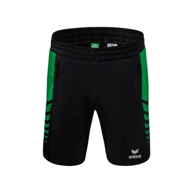 Erima Sporthose Short Six Wings Worker (100% Polyester) kurz schwarz/smaragdgrün Herren