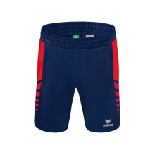 Erima Sporthose Six Wings Worker (100% Polyester, ohne Innenslip, bequem) kurz navyblau/rot Herren