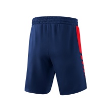 Erima Sporthose Six Wings Worker (100% Polyester, ohne Innenslip, bequem) kurz navyblau/rot Herren