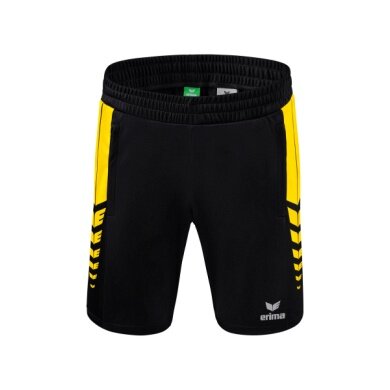 Erima Sport-Hose Six Wings Worker Shorts kurz (100% Polyester, ohne Innenslip, bequem) schwarz/gelb Jungen