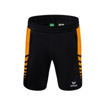 Erima Sport-Hose Six Wings Worker Shorts kurz (100% Polyester, ohne Innenslip, bequem) schwarz/orange Jungen