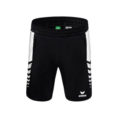 Erima Sport-Hose Six Wings Worker Shorts kurz (100% Polyester, ohne Innenslip, bequem) schwarz/weiss Jungen