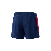 Erima Sporthose Short Six Wings Worker (100% Polyester) kurz navyblau/rot Damen