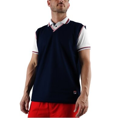 Fila Tennis-Pullunder Paul V-Schnitt Slipover navyblau/rot Herren