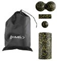 HMS Fitness Massage-Set Pro FSBM04 (Massagerolle, Minirolle, Einzelball und Duoball) schwarz/gelb