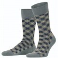 Falke Tagessocke Crew Smart Check (modisches Design, Baumwolle) dustgrau Herren - 1 Paar