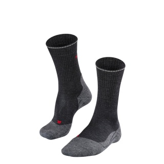 Falke Trekkingsocke TK2 Wool Silk (luxuriöser Tragekomfort Seide+Merinowolle) anthrazit Herren - 1 Paar