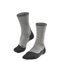 Falke Trekkingsocke TK2 Wool Silk (luxuriöser Tragekomfort Seide+Merinowolle) hellgrau Herren - 1 Paar