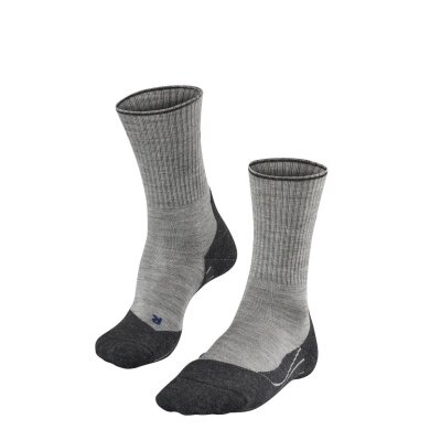 Falke Trekkingsocke TK2 Wool Silk (luxuriöser Tragekomfort Seide+Merinowolle) hellgrau Herren - 1 Paar